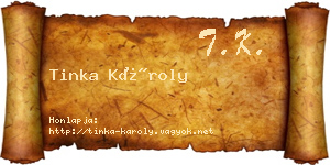 Tinka Károly névjegykártya